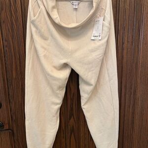 Athleta Cream Waffle Joggers NWT